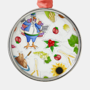 funny thanksgiving metal ornament