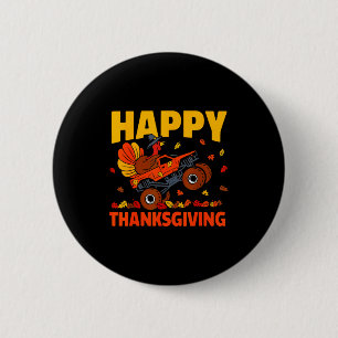 Funny Thanksgiving Monster Truck Turkey Ride Fall 6 Cm Round Badge