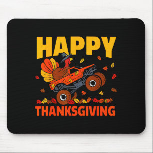 Funny Thanksgiving Monster Truck Turkey Ride Fall Mouse Pad