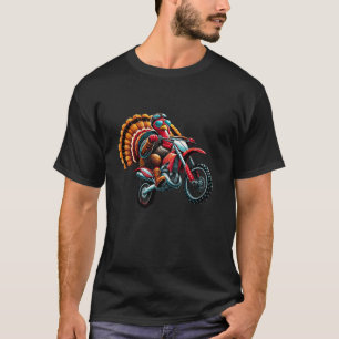 Funny Thanksgiving Motorcycle Lovers Turkey Riding T-Shirt