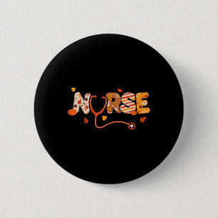 Funny Thanksgiving Nurse Turkey Day Fall Love RN E 6 Cm Round Badge