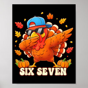 Funny Thanksgiving Outfit Kids Toddler Boys Dab Tu Poster