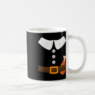 Funny Thanksgiving Pilgrim Costume With Turkey Leg Coffee Mug