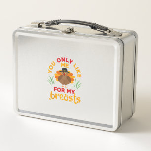 Funny Thanksgiving Pilgrim Turkey Metal Lunch Box
