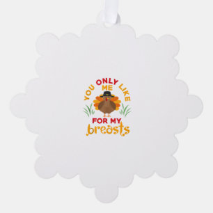 Funny Thanksgiving Pilgrim Turkey Tree Decoration Card