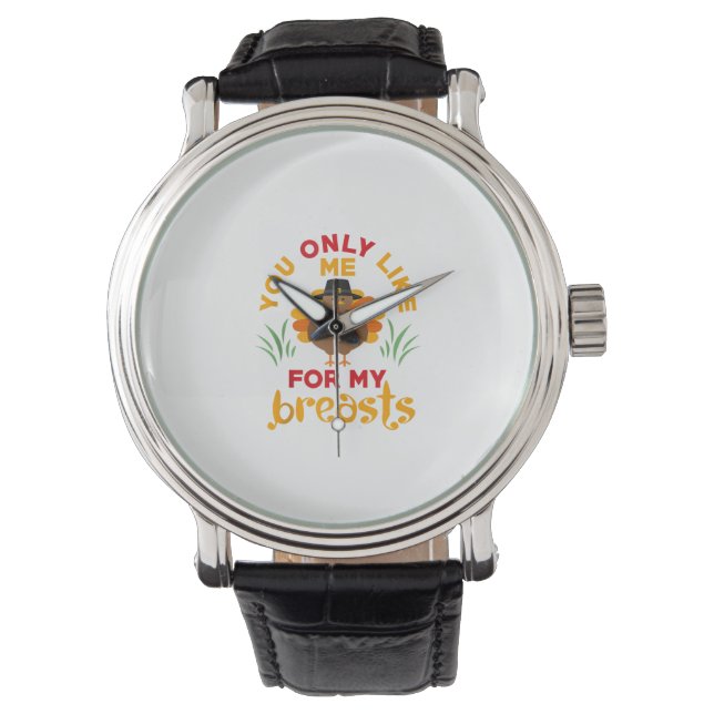Funny Thanksgiving Pilgrim Turkey  Watch (Front)