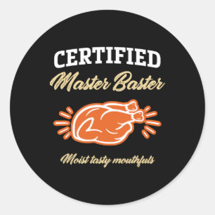 Funny Thanksgiving Pun Certified Master Ster Turke Classic Round Sticker
