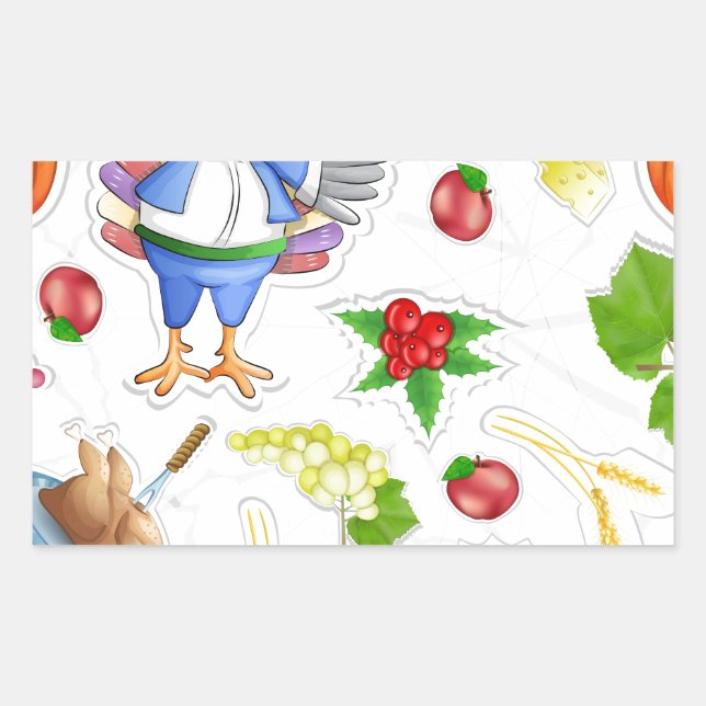 funny thanksgiving rectangular sticker (Front)