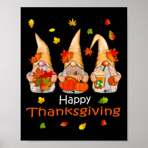 Funny Thanksgiving S For Women Gnome - Gnomies Fam Poster