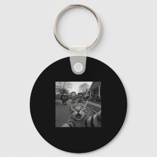 Funny Thanksgiving Surprised Scared Cat Selfie Tur Key Ring