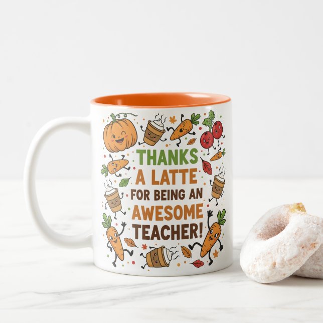 Funny Thanksgiving Teacher Appreciation Mug (With Donut)