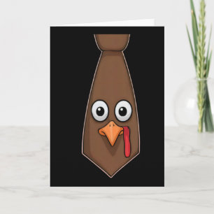 Funny Thanksgiving Tie With Turkey For Family Dinn Card