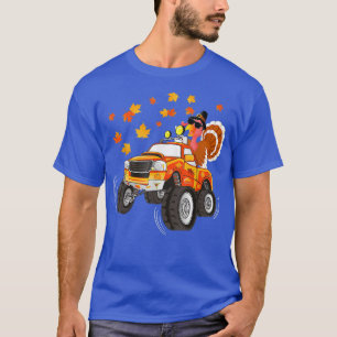 Funny Thanksgiving Turkey Day Riding Monster Truck T-Shirt