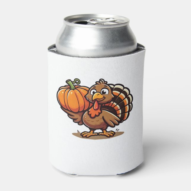Funny Thanksgiving Turkey Design  Family Holiday M Can Cooler (Can Front)