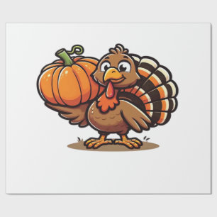 Funny Thanksgiving Turkey Design Family Holiday M Wrapping Paper