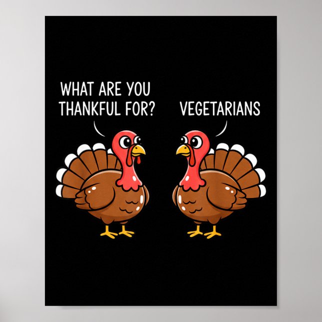 Funny Thanksgiving Turkey Design - What Are You Th Poster (Front)