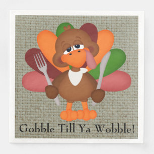 Funny Thanksgiving turkey dinner paper napkins