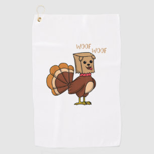 Funny Thanksgiving Turkey Dog Boys Girls Golf Towel