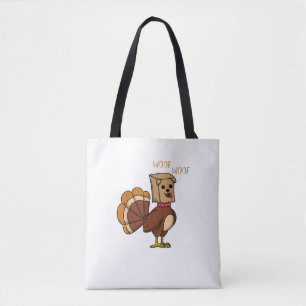 Funny Thanksgiving Turkey Dog Boys Girls Tote Bag