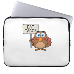 Funny Thanksgiving Turkey Eat Tacos Laptop Sleeve
