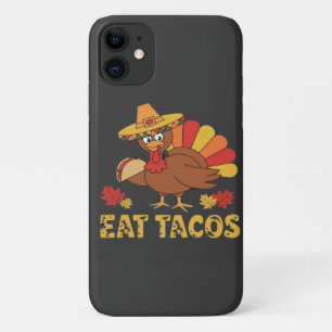 Funny Thanksgiving turkey eating tacos iPhone 11 Case
