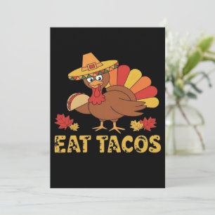 Funny Thanksgiving turkey eating tacos Invitation