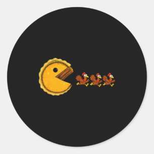 Funny Thanksgiving Turkey Gift For Men Women Kids Classic Round Sticker