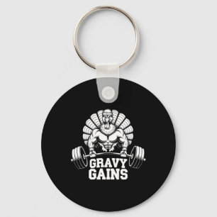 Funny Thanksgiving Turkey Gravy Gains Motivation G Key Ring