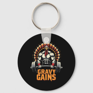 Funny Thanksgiving Turkey Gravy Gains Motivation G Key Ring