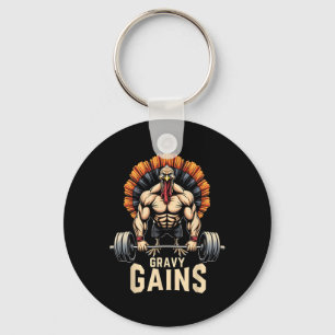 Funny Thanksgiving Turkey Gravy Gains Motivation G Key Ring