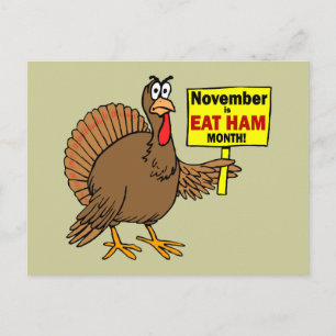 Funny Thanksgiving turkey Holiday Postcard