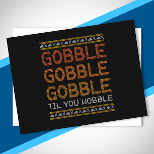 Funny Thanksgiving Turkey Joke Gobble Wobble Postcard