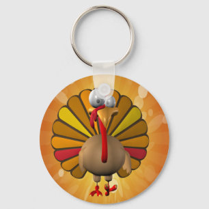 Funny Thanksgiving Turkey Key Ring