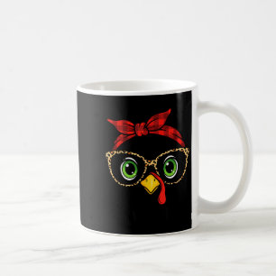 Funny Thanksgiving Turkey, Leopard Gles &amp; Buff Coffee Mug