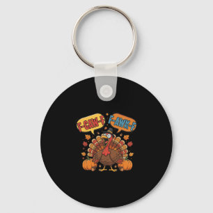 Funny Thanksgiving Turkey Meme F-caw-f F-awk-f Bir Key Ring