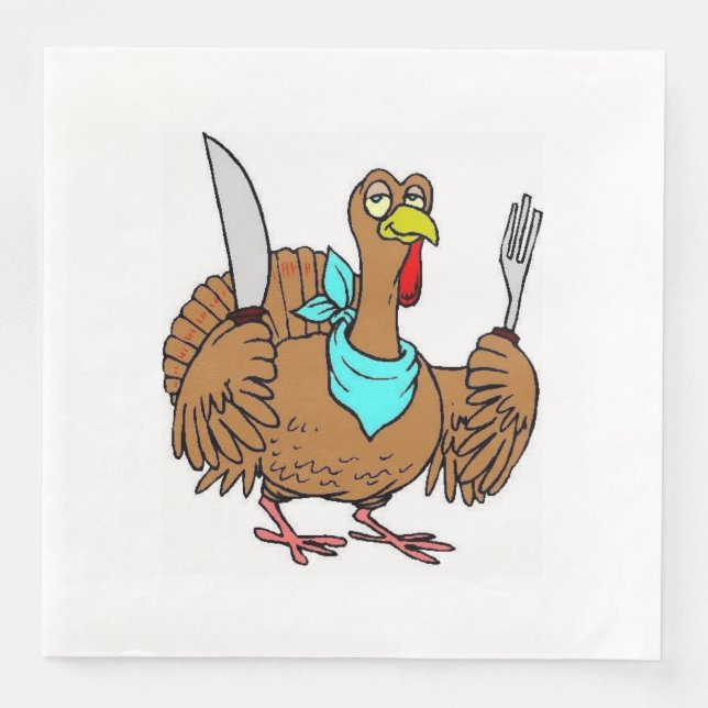 Funny Thanksgiving Turkey Napkin (Front)
