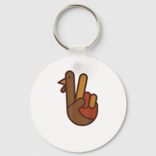 Funny Thanksgiving Turkey, Peace Sign Key Ring