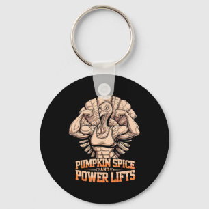 Funny Thanksgiving Turkey Powerlifting Gym Workout Key Ring
