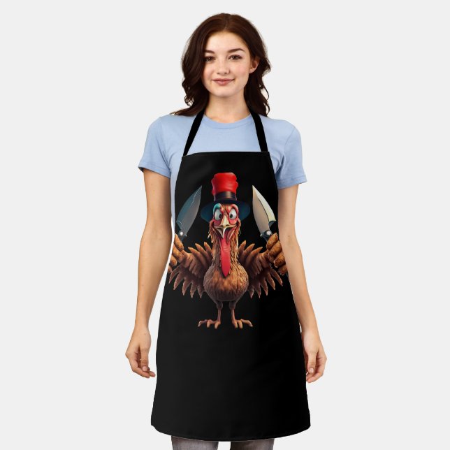 Funny Thanksgiving Turkey Revenge – Christmas  Apron (Worn)