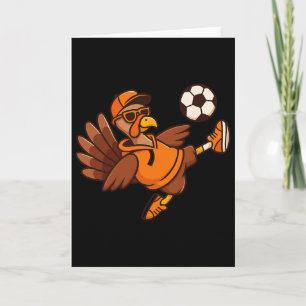 Funny Thanksgiving Turkey Soccer For Kids Youth An Card