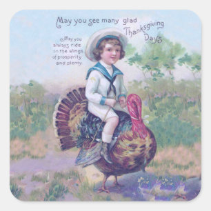 Funny Thanksgiving Turkey Square Sticker