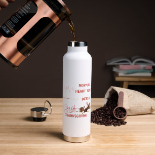 Funny Thanksgiving turkey text. Water Bottle