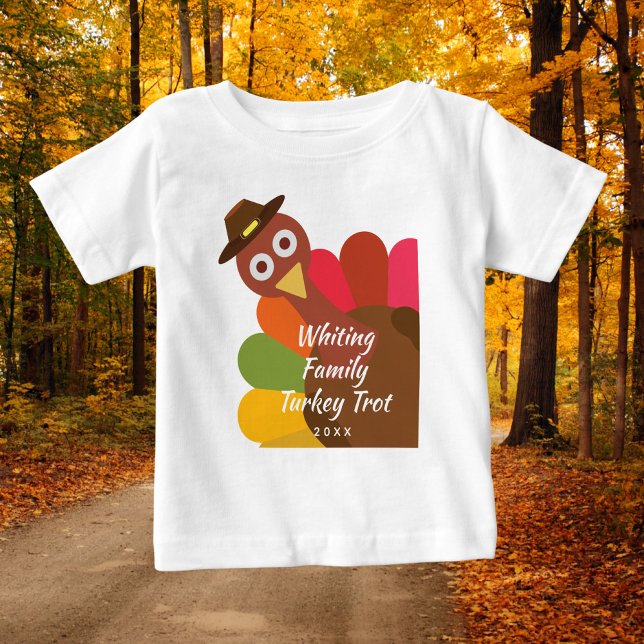 Funny Thanksgiving Turkey Trot Matching Family Baby T-Shirt (Creator Uploaded)