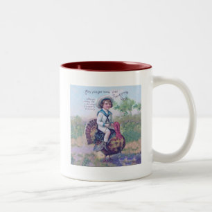 Funny Thanksgiving Turkey Two-Tone Coffee Mug