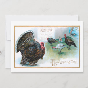 Funny Thanksgiving Turkeys Reading Proclamation Holiday Card