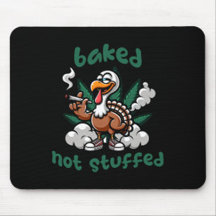 Funny Thanksgiving Weed Stoned Turkey Smoker Mouse Pad