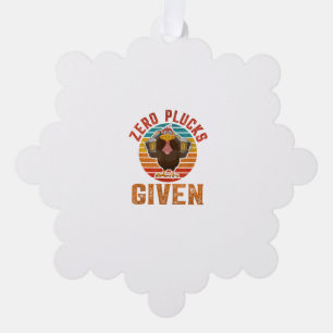 Funny Thanksgiving Zero Plucks Given Turkey Holida Tree Decoration Card