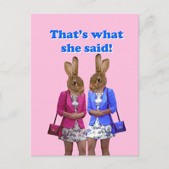 Funny that's what she said text postcard (Front)