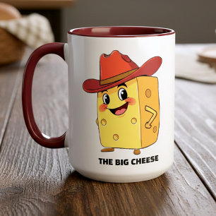 Funny The Big Cheese with 10-Gallon Cowboy Hat Mug