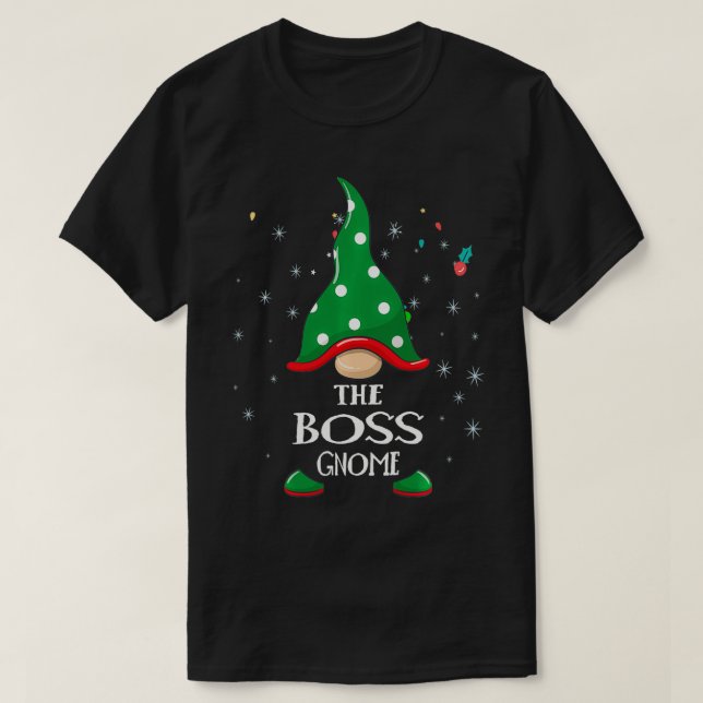 Funny The Boss Gnome Group Matching Family Costume T-Shirt (Design Front)